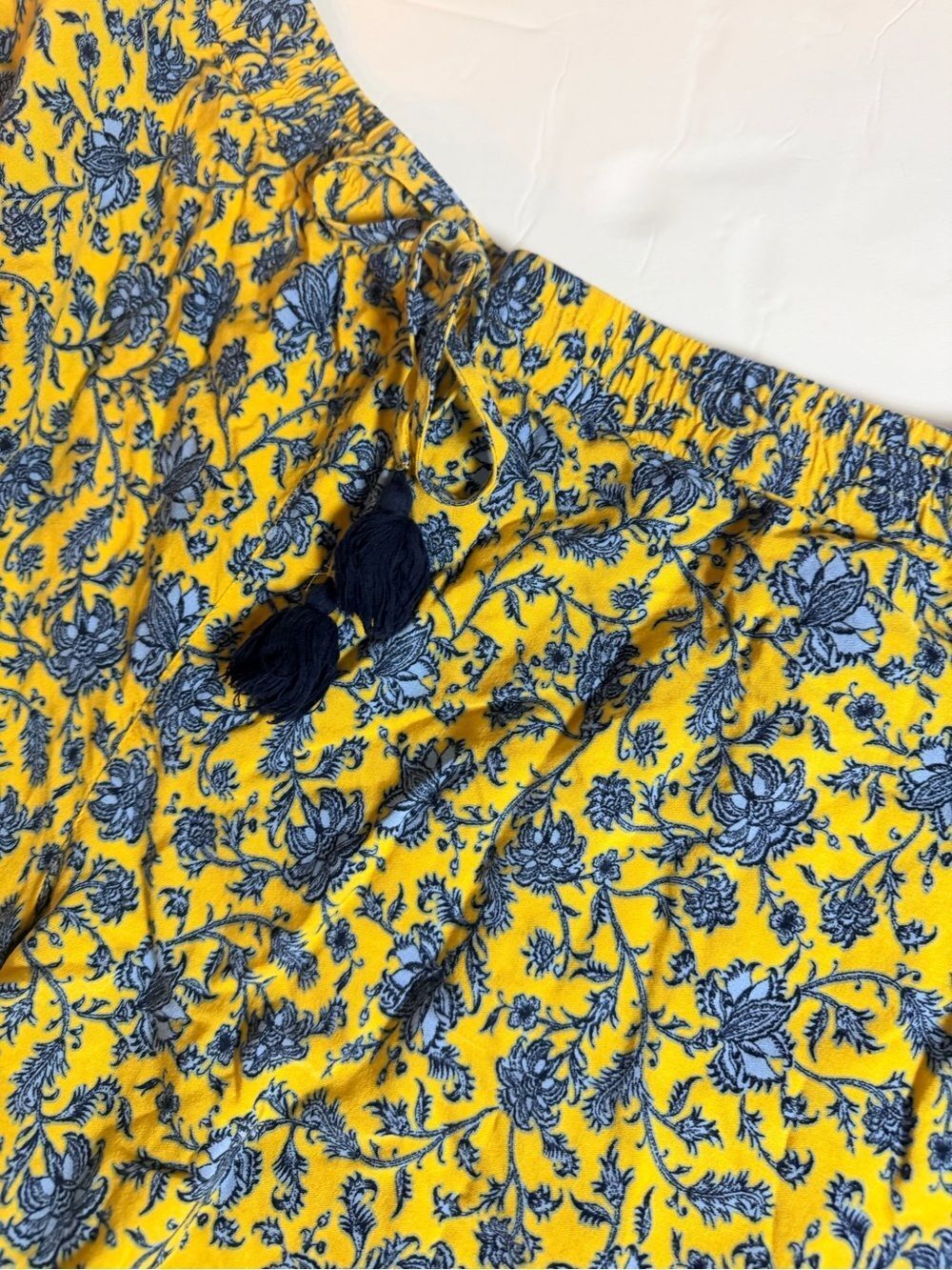 J. Jill Floral Boho Pull On Shorts 3X Yellow Blue Flowy Festival Cottagecore